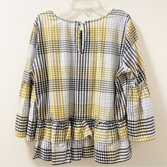 Ann Taylor Gingham Peplum Top - Size Small - Picture 2 of 3